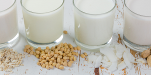 nondairy milks, comparing types of nut milks, milk comparison soy oat coconut