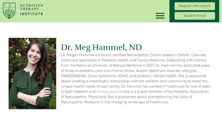 Nutrition Therapy Institute Interviews Dr. Meg Hammel